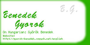 benedek gyorok business card