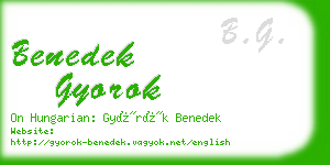 benedek gyorok business card